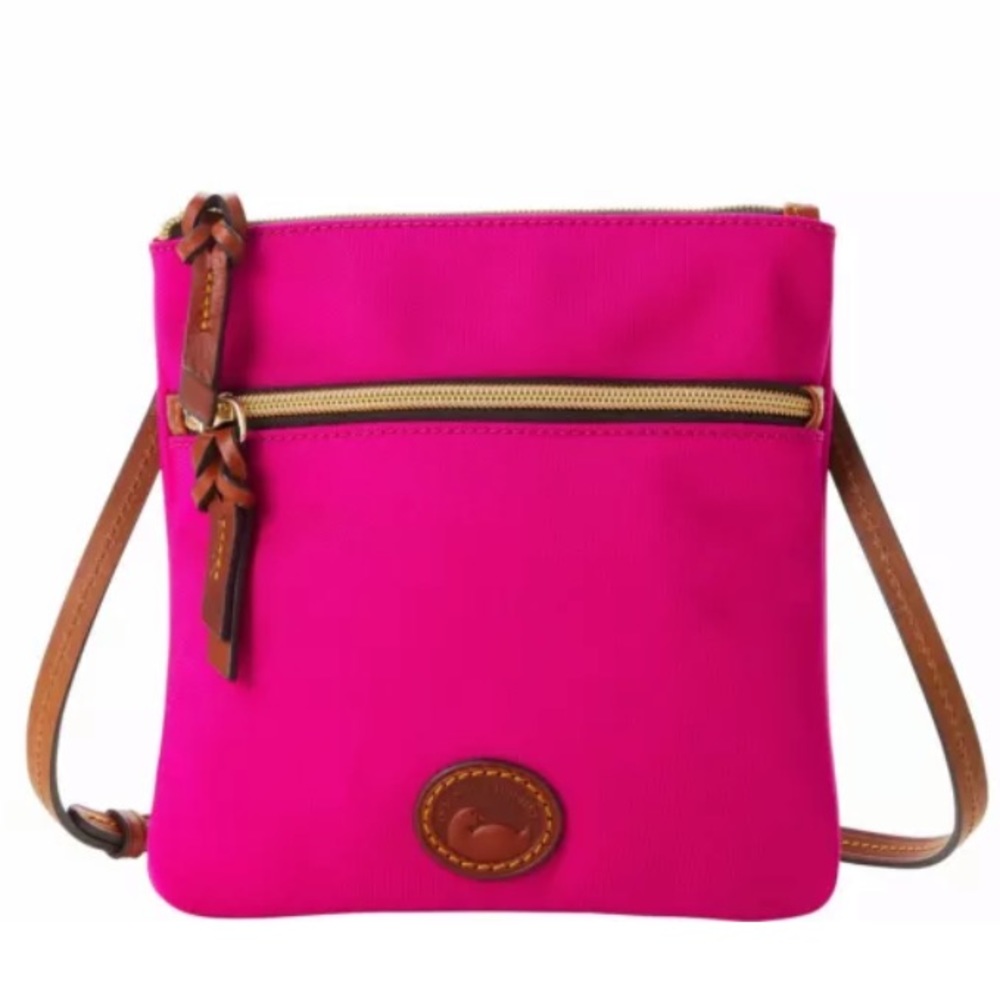 Dooney & Bourke Nylon Double Zip Crossbody Fuchsia